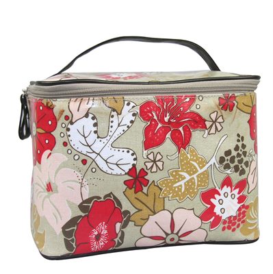 Hibiscus Print Makeup Vanity Bag